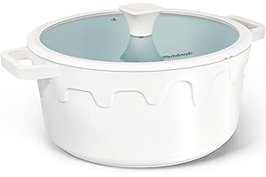 MICHELANGELO Ceramic Stock Pot with Lid - Nonstick Soup Pot for Induction Cooktop, 8-Quart Non Stick Cooking Pots with Silico