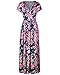 OUGES Women's V-Neck Pattern Pocket Maxi Long Dress(Floral-04,L)