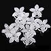White Flower Hair Pins Twister Coil (Set of 8)