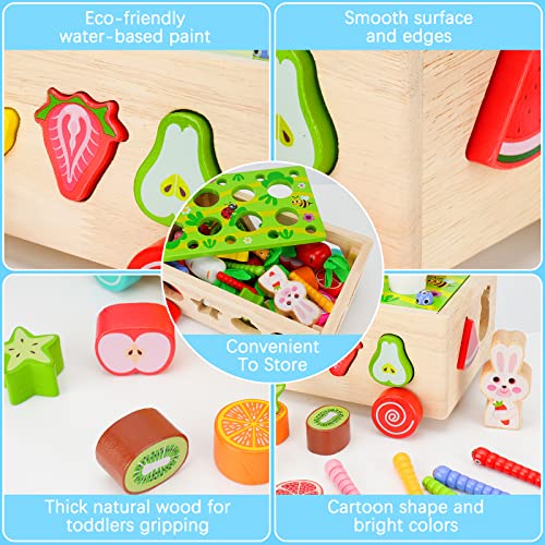 Wooden Montessori Toys for 2+ Year Old Baby Girls Boys Gift