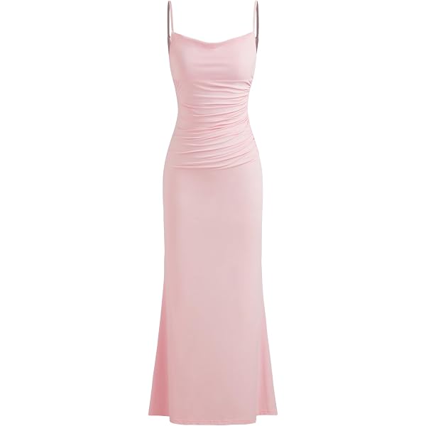 chinese dress ladies Amazon.com: CIDER Wedding Guest Dress Asymmetrical Neck Solid Ruched  Sleeveless Maxi Dress Pink : Clothing, Shoes & Jewelry