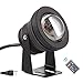 FAVOLCANO 10W 12V Memory Function RGB Waterproof Outdoor Light LED Spotlight Flood Light Lamp with Remote Control for Fountain Pond Landscape Garden Pool (Black)