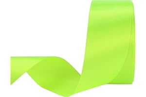 Nsilu 25 Yards 1-1/2 inches Wide Satin Ribbon Suitable for Wedding, Party and Gift Box Packaging Ribbon (Fluorescent Green)