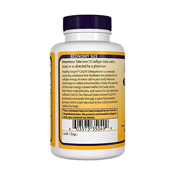 Healthy Origins CoQ10 200 mg (Kaneka Q10, NonGMO, Gluten Free, Heart