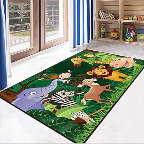 jungle themed rugs for nursery