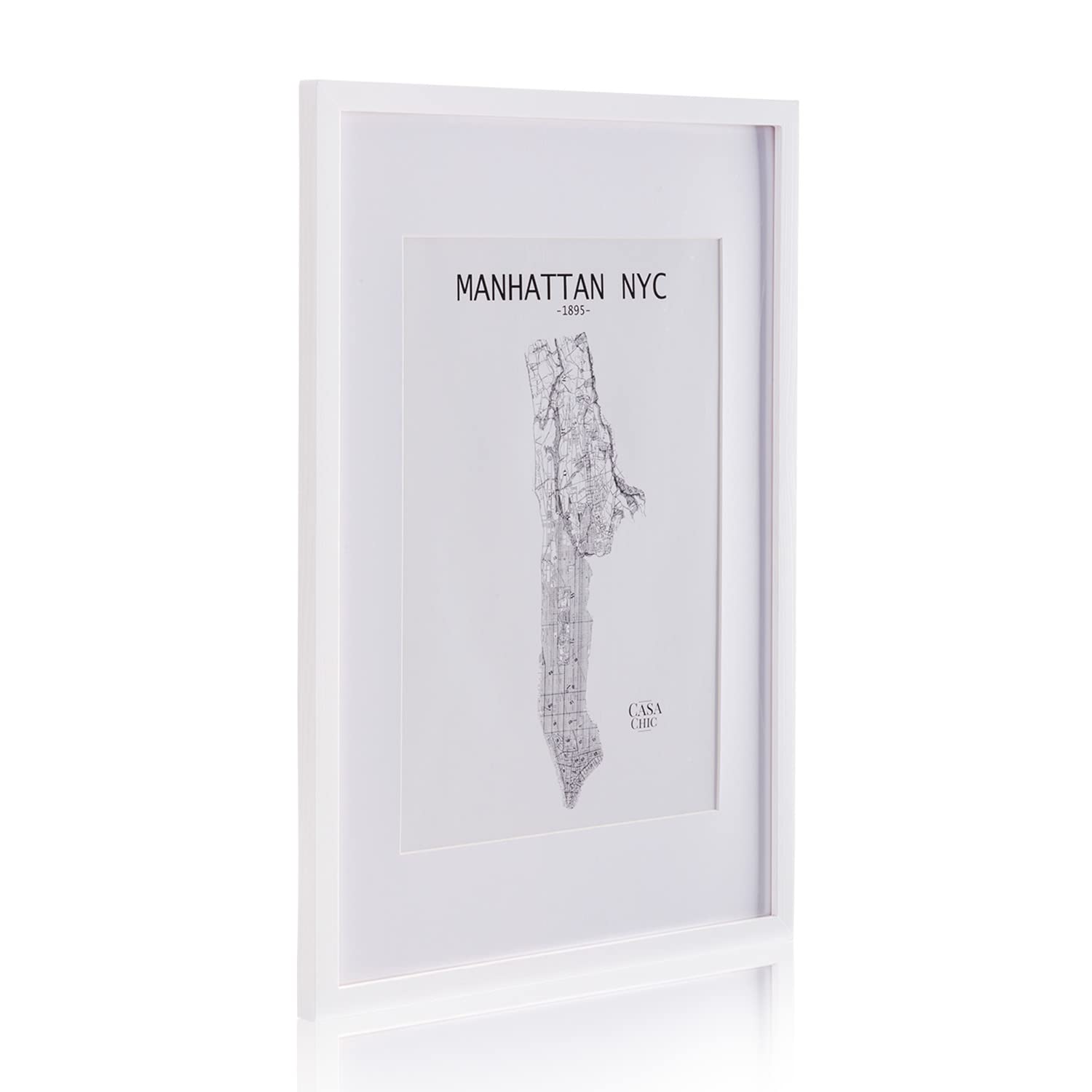 Casa Chic Picture Frames, 62x45 cm Photo Frame, Standing/Wall Mounted Photo Frames For Home & Office, Vertical/Horizontal Display, Real Glass & Wood, Passepartout Poster Frame, Picture Frame, โ image 1