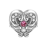 Soufeel Swarovski Crystal Heart in Wings Charm 925 Sterling Silver Fit European Bracelets