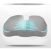 Office Chair Seat Cushion,Premium Memory Foam Chair Cushion for Long Sitting,Tailbone,Back,Sciatica,Coccyx Pain Relief Pillow Hip Butt Pad Cushion -for Office Chair,Car Seat,Wheelchair (Grey)