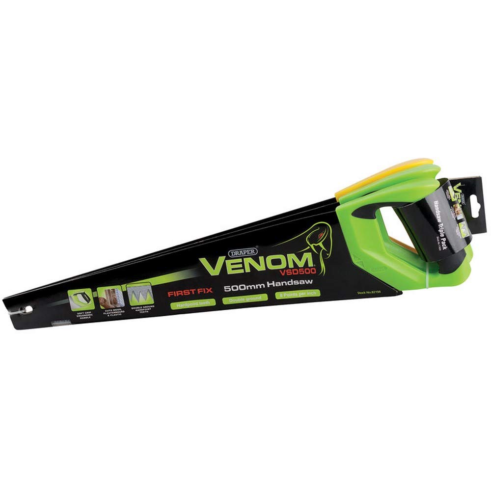 Draper 17693 Venom Double Ground 8PPI Handsaws 3 Piece-Set