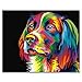 BOSHUN Paint by Numbers Kits with Brushes and Acrylic Pigment DIY Canvas Painting for Adults Beginner- Colorful Dog 16 x 20 inch(Without Frame)