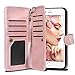 Vofolen 2-in-1 Case for iPhone 6S Plus Case iPhone 6 Plus Wallet Card Holder Detachable Flip Cover Magnetic Folio PU Leather Protective Slim Shell with Wrist Strap for iPhone 6 Plus 6S Plus -Rose Gold