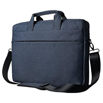 Teconica DJ01 15.6 Inch Sleek Water Resistant Light Weight Bag with Handle Multipurpose Usage/Pockets, Tablet Bag Cross Over Shoulder Official Laptop Bag - Navy Blue