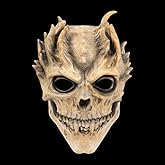 CFGPMM Scary Skull Mask for Men Halloween Skeleton Demon Full Head Mask Creepy Devil Latex Ghostface Realistic Cosplay Props