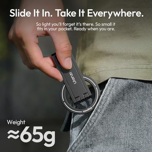 ULANZI MA60 Magnetisches Handy-Stativ für iPhone, Aluminium Mini-Stativ Faltbar, Taschen-Handy-Ständer, Doppelseitiger Magnet, Selfie Stick, Tripod für iPhone iPhone 16, 15, 14, 13, 12 Serie Magsafe