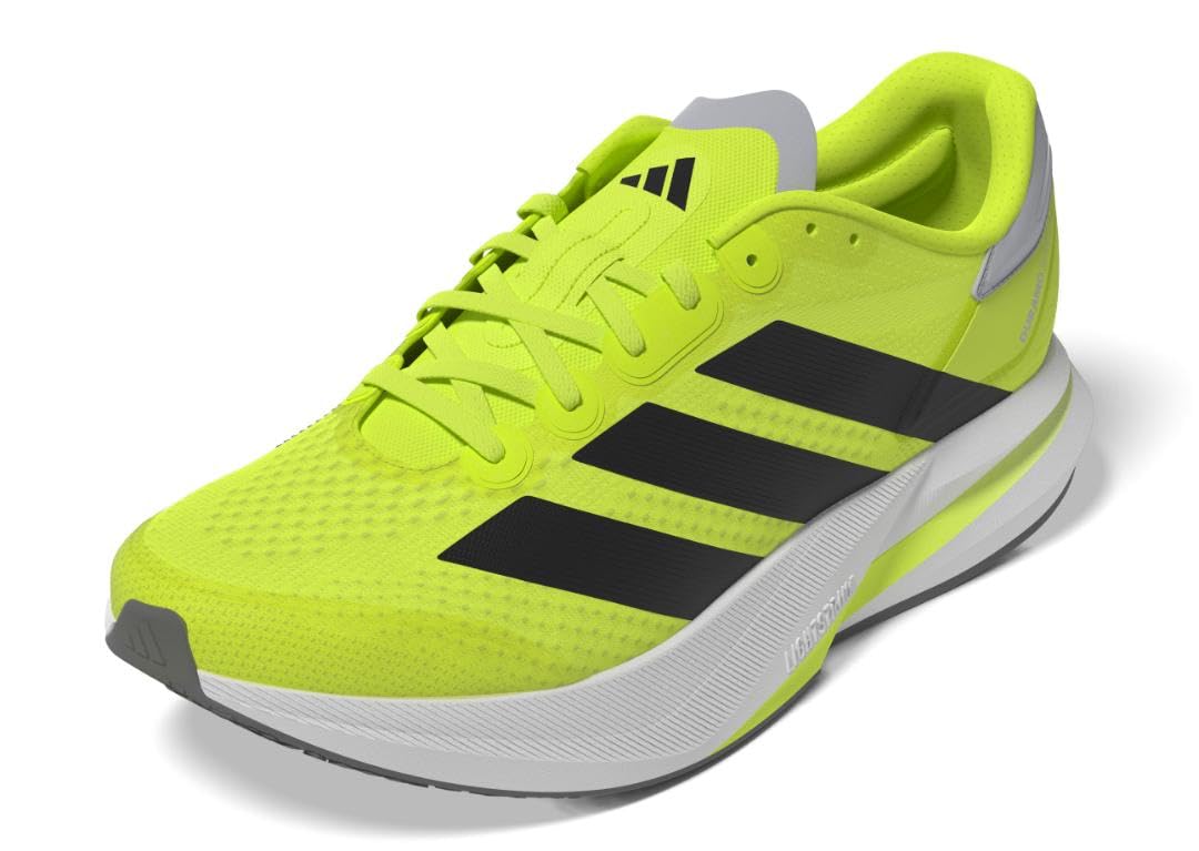 Photo 1 of adidas Men's Duramo Speed 2 Running Sneaker, Lucid Lemon/Black/Halo Silver, 10