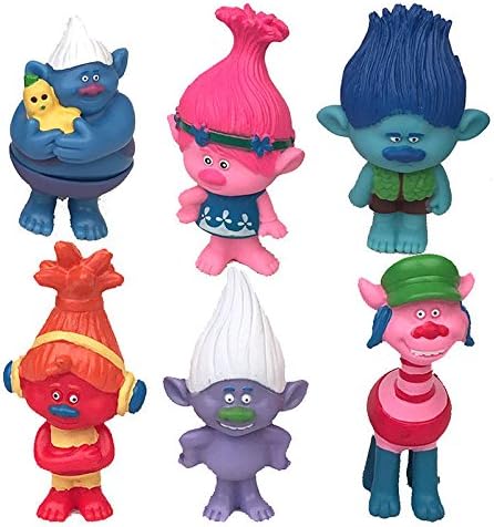 6Pcs Movie Trolls PVC Action Figures Poppy DJ Suki Biggie Cooper Toy Doll Gift
