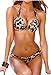 Anvoro Women's Push Up Leopard with diamond Bikini 2 Piece swimsuit