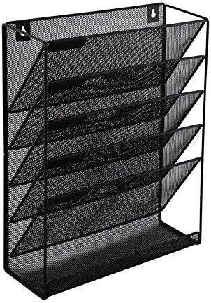 Wall Mounted File Organizer | Black Wall-mounted Magazine Rack by Widney