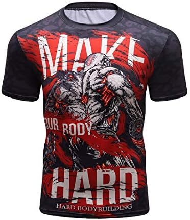 FASHION By BrandStand Make Your Body Hard Gym Compression T-Shirt by Visach