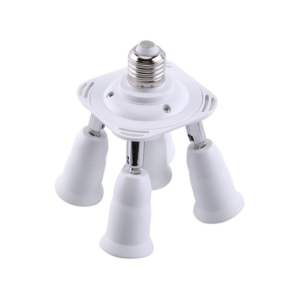 Hakeeta 3/4/5 in 1 Light Socket Splitter E26 E27 Adapter Converter for Standard LED Bulbs 360 Degrees Adjustable 180 Degree Bendable Max Watt 180W(5 in 1)