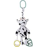 Apricot Lamb Baby Stroller or Car Seat Activity and Teething Toy, Features Plush Cow Character, Gentle Rattle Sound & Soft Te
