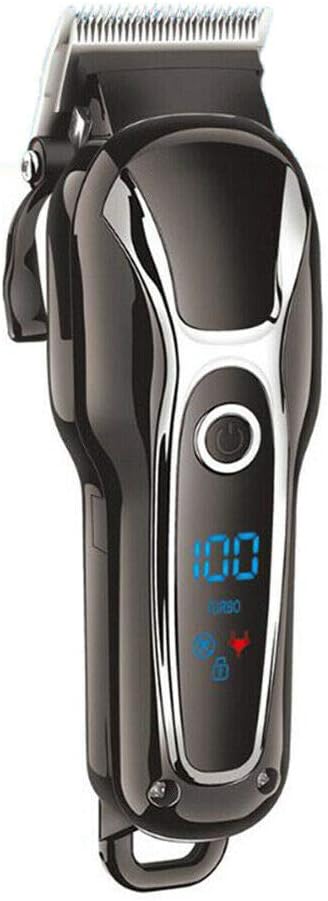 Hair Clipper for Men Professional Cordless Clippers Haircut Hair Trimmer Kit Rechargeable Head Shaver Self-Sharpening Ceramic Blade with LED Display For Kids Adults Black