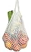 C-Pioneer Cotton Net Shopping Bag Reusable Grocery Bags Ecology Produce Bag (White)