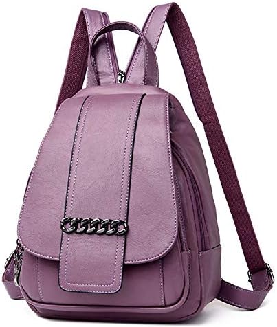Female Backpack Genuine Leather Backpacks for Teenager Girls Women School Shoulder Bag Bagpack,Purple,Russian Federation
