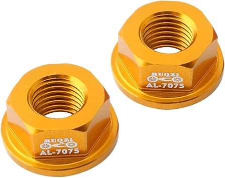Amazon 2個 バイク ホイールハブ 車軸ナット キッズ自転車 ハブナット 全4カラー ゴールデン Dynwave 工具 単品
