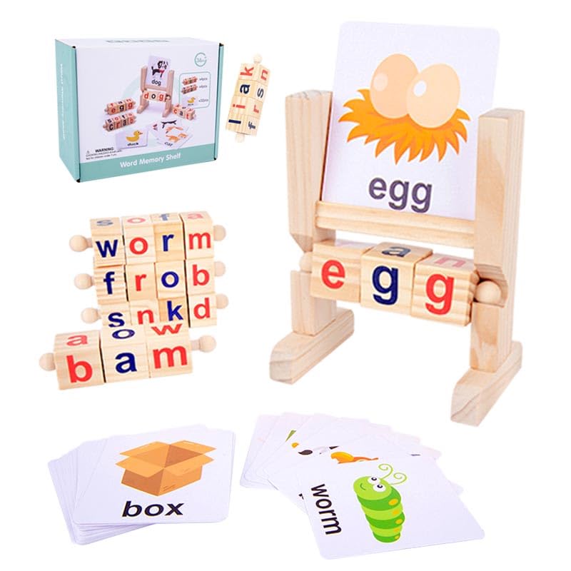 KUKUTrue® Montessori Toy 3 4 5 6 Years, Alphabet Word Toys, Educational Toys 3+ Year Olds, Learning Resources for 3 Year Olds, Alphabet Puzzle, Gift 3–6 Kids Boys Girls