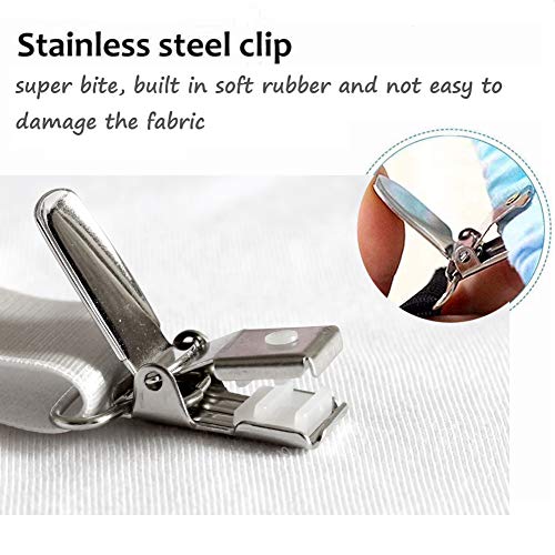 Ultrashang Bed Sheet Straps Fasteners 2Set White Elastic Triangle