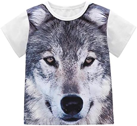 Silveroneuk Summer Boys Kids Casual 3D Animal Print Short Sleeve Basic T-Shirt Tops