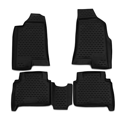 OMAC Complete Set Custom Fit Liner Auto Acessories | All Weather Performance 3D Molded Black Rubber Car Floor Mat | Compatible with Hummer H3 2006-2010
