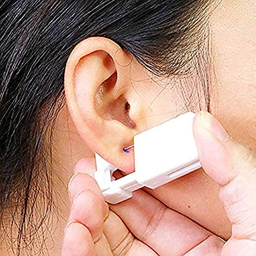 2 Pack Anzero Ear Piercing Gun Disposable Ear Earring Stud Gun No Pain Ear Piercing Gun - 4mm Steel Silve