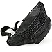 Leather Fanny Pack Waist Bag 6 Pockets Adjustable Belt Strap Travel Pouch Black
