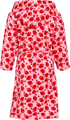 Playshoes Mädchen Kuschelweicher Fleece-Bademantel, Morgenmantel Erdbeeren – Bild 3