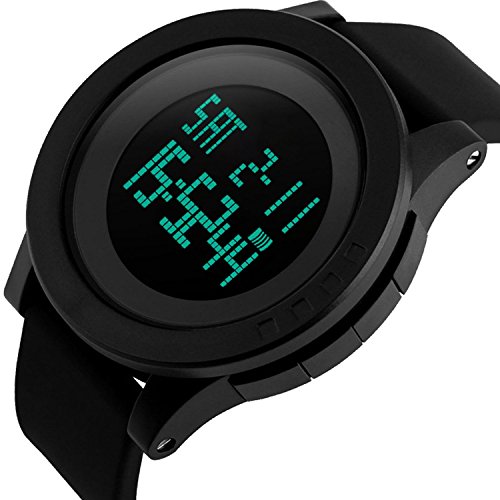 Aposon Men's Digital Sports Wrist Watch LED Screen Large Face Electronics Military Watches Waterproof Alarm Stopwatch Back Light Outdoor Casual Watch - Black Sports & Outdoors, Outdoor Recreation, Outdoor Clothing, Men, Accessories, Sport Watches