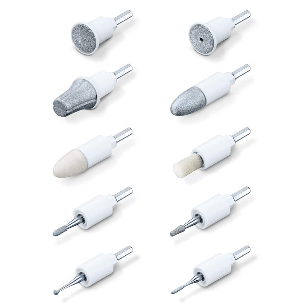 Beurer 14-piece Professional Manicure & Pedicure Nail Drill Kit | CORDLESS & USB RECHARGEABLE| 10 Attachments, 3 Speeds | Electric Nail File Set, Nails Care Tools, For Foot/Hand | StorageCase, MP64: Beauty