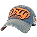 ililily Distressed Vintage Denim DRY Baseball Cap Leather Snapback Trucker Hat