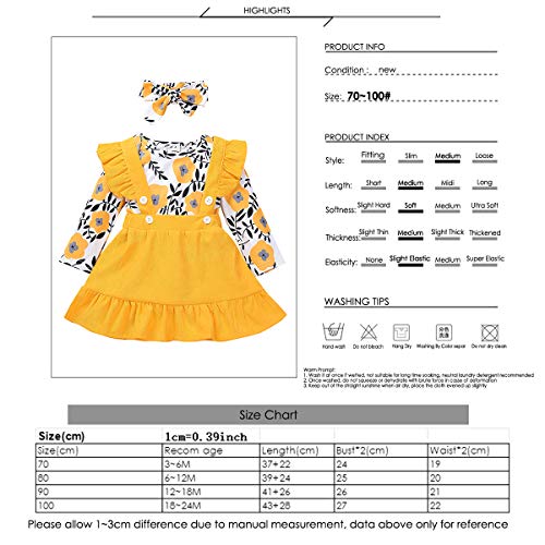 Hinzonek 3 Stks Baby Meisje Kleding Set Bloemen Lange Mouw Romper Ruche Jarretel Rok Hoofdband Party - Image 8
