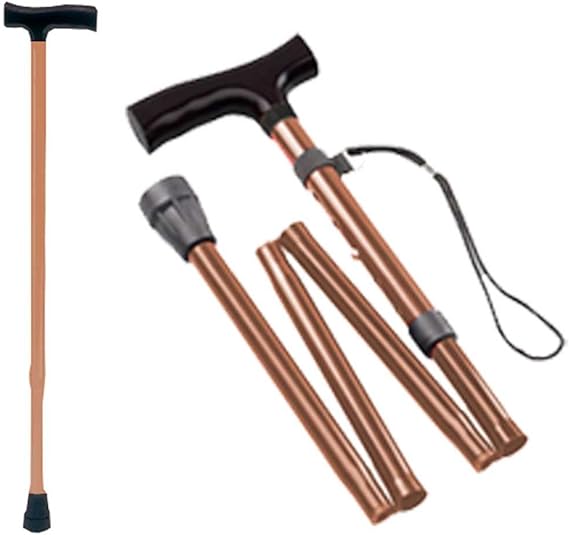 TigaMed Walking Stick Aluminium Coffee / Brown 1 Piece Walking Stick