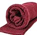 Velice Womens Winter Knit Wool Over the Knee Socks Leg Warmer Thigh High Socks (Wine red)