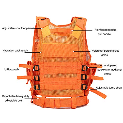 GNNFIC Orange Hunting Vest,Tactical Airsoft Vest and ...