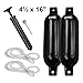 MSC Vinyl Ribbed Boat Fenders Bumpers (Black, 6.5