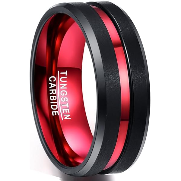 Alianzas Tungsteno Rayas Anillos De Boda De Carburo De Tungsteno Para Pareja - Diseño A Rayas, Hombre Y Mujer Anillo Boda Carburo Tungsteno Rayas Pareja Hombre Mujer