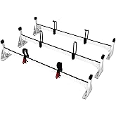 Vanhoxcci Cargo Van Roof Ladder Rack Fit for RAM ProMaster 2013-2025 | Alloy Steel White 3 Bars, Surprise for Electricians, Plumbers &amp; Carpenters