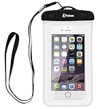 Vakoo Universal Waterproof Case, Sensitive Touch Waterproof Cellphone Dry Bag for Apple iPhone 6S, 6S Plus, iPhone 5, 5S, Galaxy S6, Note 5(Smartphone up to 6-Inch) with A Unique Neck Strap (White)
