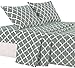 Lux Decor Collection Bed Sheet Set - Brushed Microfiber 1800 Bedding - Wrinkle, Stain and Fade Resistant - Hypoallergenic - 4 Piece (Queen, Quatrefoil Grey)