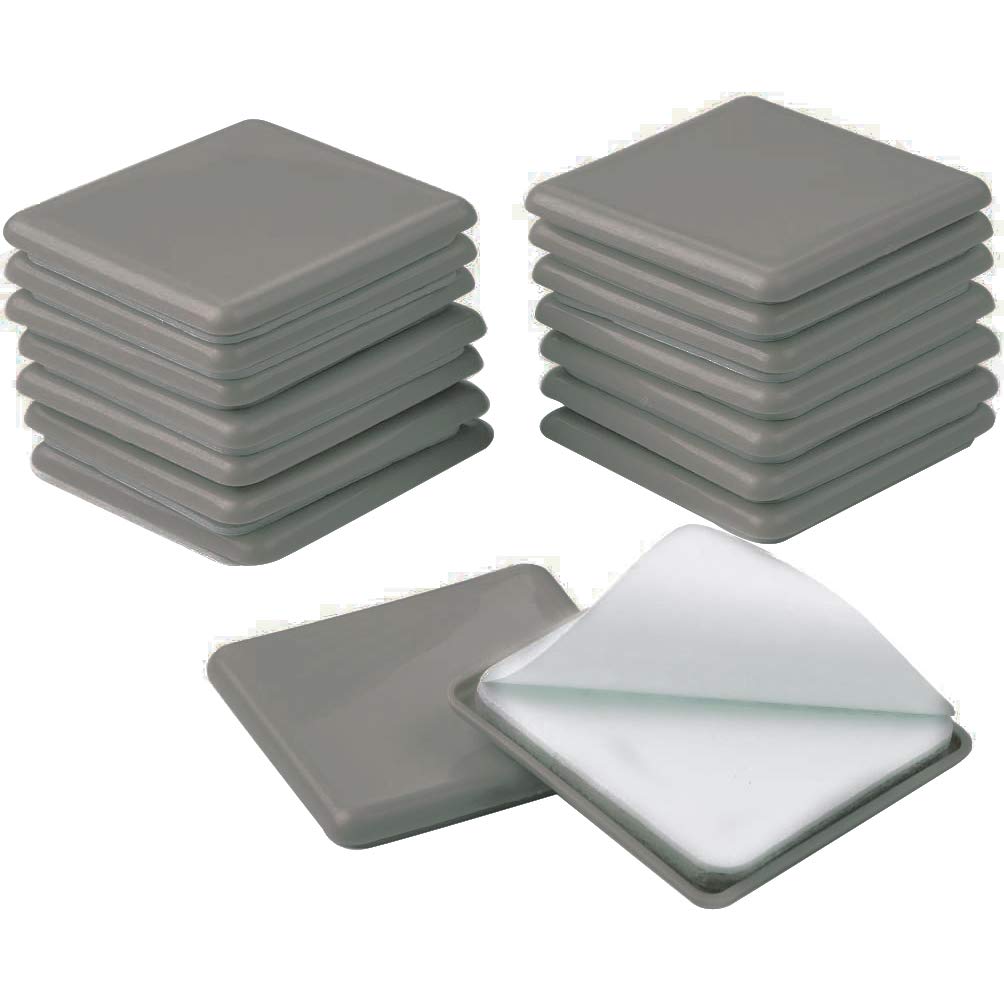 Jcevium 16pcs Square Furniture Sliders Reusable Glider 2.5 Inch for Carpet Moving Furniture 64 mm Self-Adhesive Furniture Gliders Furniture Mover Pads