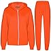 a2z4kids Girls Boys Plain Tracksuit Hooded Jogging Suit - T.S Plain Neon Orange 9-10